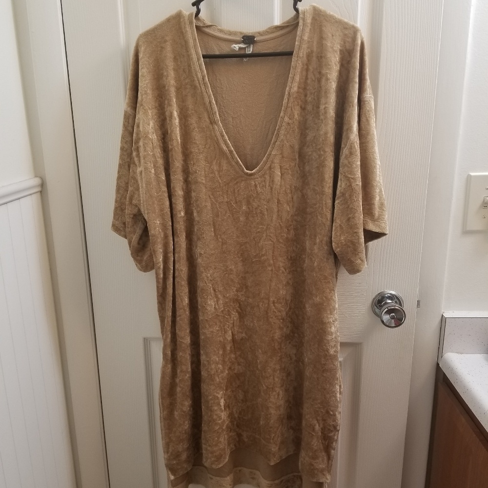 We the Free gold velvet tunic L